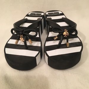 Kate Spade Black and White Flip Flops